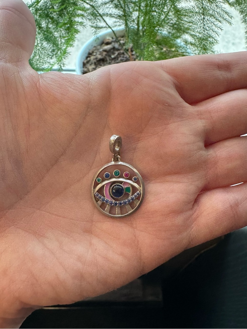 Pandora ME The Eye Medallion Charm Multicolor Evil Eye Pendant in Silver